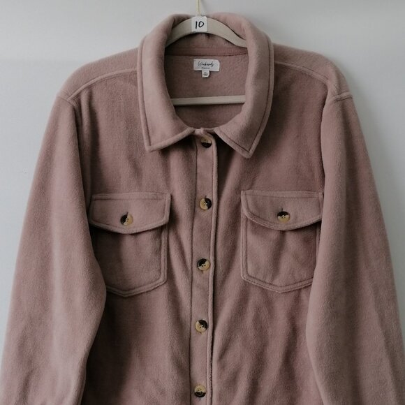 Weekends Everyday Women's Pink Long Sleeve Two-Pockets Button-Up Jacket Size XL - Picture 2 of 7